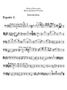 Partition basson 1, 2, Khovanshchina, Хованщина, Composer