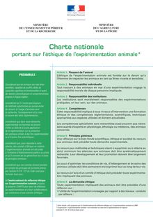 Charte nationale portant sur l’éthique de l’expérimentation animale
