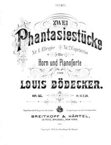 Partition de piano, 2 Fantasies, Op.35, Bödecker, Louis