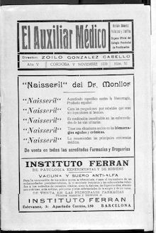 El Auxiliar Médico: revista mensual profesional, n. 050 (1929)