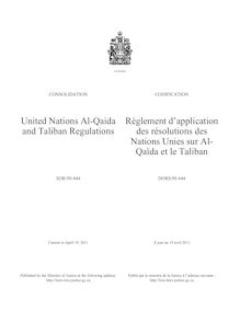 United Nations Al-Qaida and Taliban Regulations Règlement d ...