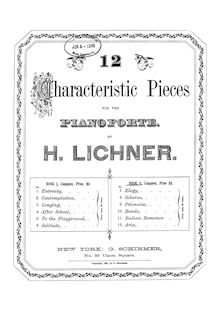 Partition Book 2 (Nos.7-12), 12 Characteristic pièces, Lichner, Heinrich