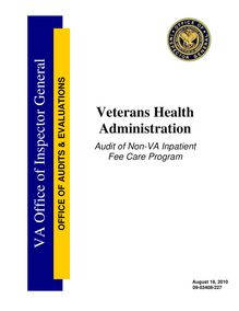 Department of Veterans Affairs Office of Inspector General Veterans  Health Administration Audit of 