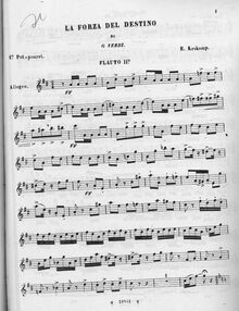 Partition flûte 2, 2 Pot-Pourris on  La forza del Destino , Krakamp, Emmanuele