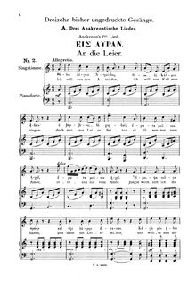 Partition complète (scan), 3 Anakreontische chansons, Loewe, Carl
