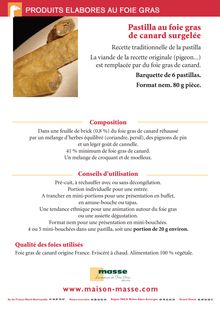 Pastilla au foie gras de canard - Maison Masse