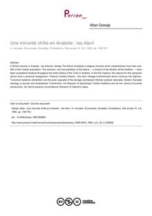 Une minorité chîite en Anatolie : les Alevî - article ; n°3 ; vol.35, pg 748-763