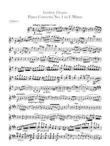 Partition violons I, II, Piano Concerto No.1, E minor, Chopin, Frédéric