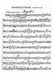 Partition basson 1, 2, Konzertstück G-moll für Bratsche (viole de gambe) mit Begleitung des Orchesters oder Pianoforte, Op.46
