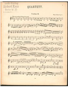 Partition violon II, corde quatuor No.1, Op.40, Auf den Tod eines Helden