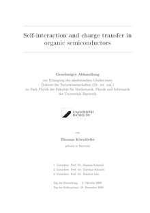 Self-interaction and charge transfer in organic semiconductors [Elektronische Ressource] / von Thomas Körzdörfer