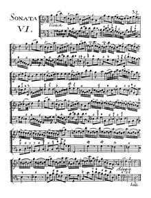 Partition complète, Il pastor fido, The Faithful ShepherdSix sonatas for musette, viella (hurdy-gurdy), recorder, flute, oboe or violin, and basso continuo