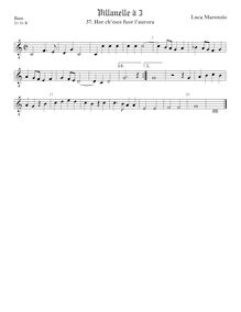 Partition viole de basse, octave aigu clef, Villanelle pour 3 violes de gambe
