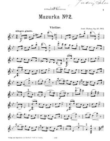 Partition de violon, 2 Mazurkas, Op.45, A minor, G minor
