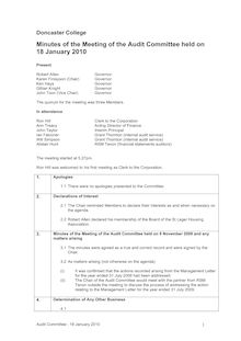 Audit Minutes 2010-01-18
