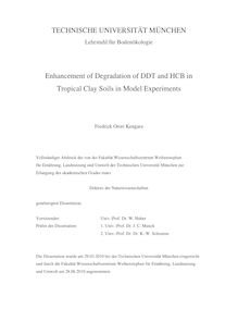 Enhancement of degradation of DDT and HCB in tropical clay soils in model experiments [Elektronische Ressource] / Fredrick Orori Kengara