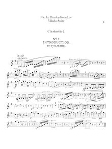 Partition clarinette 1, 2, basse clarinette (B♭, A), Mlada, Млада
