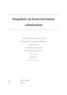 Snapshots on bacterial tumor colonization [Elektronische Ressource] / von Kathrin Westphal