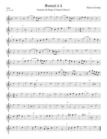 Partition ténor viole de gambe 1, octave aigu clef, Sonetto di Papa Urbano Ottavo