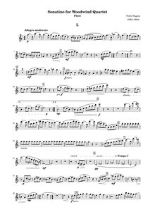 Partition flûte, Sonatine pour Woodwind quatuor, Nagata, Toshi