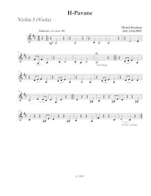 Partition violon 3 (viole de gambe),  No.4 en D major, D major, Rondeau, Michel par Michel Rondeau
