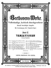 Partition complète, Nine variations pour piano on a march by Ernst Christoph Dressler, WoO 63 par Ludwig van Beethoven