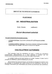 Industrialisation 2006 BTS Plasturgie