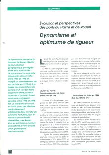 Evolution et perspectives des ports du Havre et de Rouen  : Dynamisme et optimisme de rigueur  