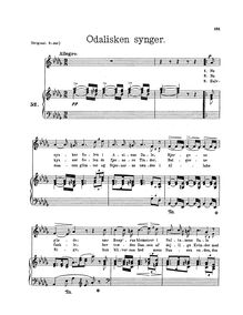 Partition complète, transposed (norvégien text), Odalisken synger, EG 131
