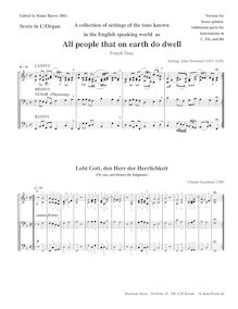 Partition Condensed Score (concert pitch), Old Hundredth, All People that on Earth do Dwell