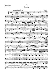 Partition violon 2, corde quatuor No.1, Streichquartett Nr.1 d-moll