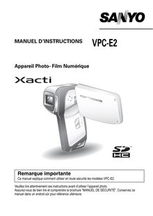 Notice Caméra vidéo numérique Sanyo  VPC-E2
