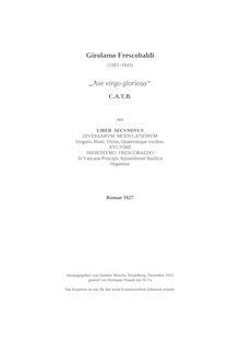 Partition complète, Ave virgo gloriosa, Frescobaldi, Girolamo