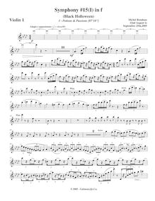 Partition violons I, Symphony No.15  Black Halloween , F minor, Rondeau, Michel par Michel Rondeau