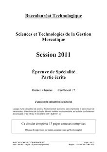 Bac STG 2011: Mercatique 