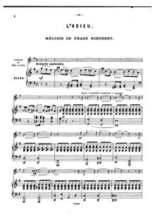 Partition de piano, Adieu!, Weyrauch, August Heinrich von