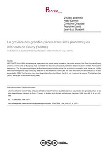 La gravière des grandes pièces et les sites paléolithiques inférieurs de Soucy (Yonne) - article ; n°4 ; vol.93, pg 482-493