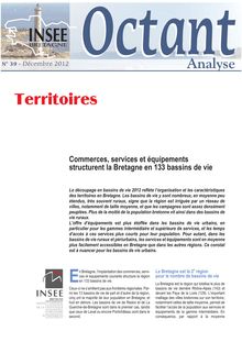 Commerces, services et équipements structurent la Bretagne en 133 bassins de vie (Octant Analyse n° 39)