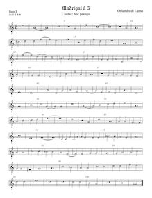 Partition viole de basse 1, octave aigu clef, Cantai hor piango