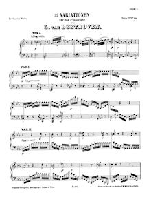 Partition complète, Thirty-two variations en C minor on an original theme par Ludwig van Beethoven