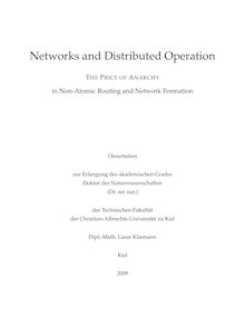 Networks and distributed operation [Elektronische Ressource] : the price of anarchy in non-atomic routing and network formation / Lasse Kliemann