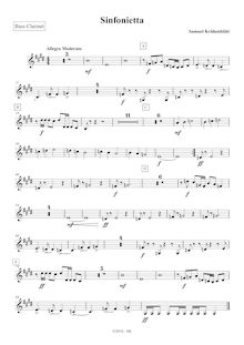Partition basse clarinette (B♭), Sinfonietta N. 1, Krähenbühl, Samuel
