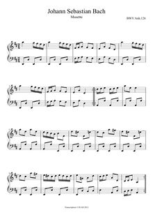 Partition complète, Musette en D major, BWV Anh.126, Keyboard, Bach, Johann Sebastian