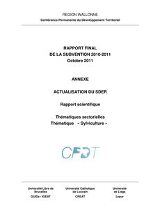 RAPPORT FINAL DE LA SUBVENTION 2010-2011 Octobre 2011 ...