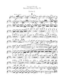 Partition violons I, Slavonic Dances, Slovanské tance, Dvořák, Antonín par Antonín Dvořák