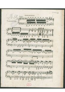 Partition Piano , partie (400 dpi color), Variations sur un thème de la Cenerentola de Rossini