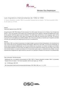 Les migrations intercensitaires de 1982 à 1990 - article ; n°2 ; vol.11, pg 197-204