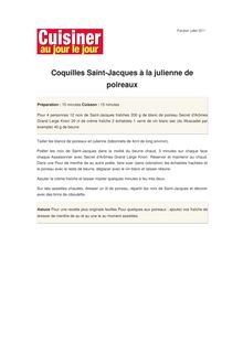 Coquilles Saint-Jacques à la julienne de poireaux