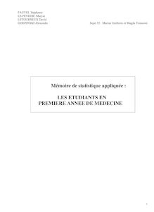 Etude réussite Médecine - 504.8 ko - Mémoire de statistique ...