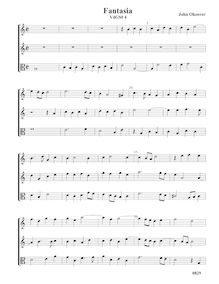 Partition Fantasia VdGS No. 4 - partition complète, fantaisies pour 3 violes de gambe par John Okeover